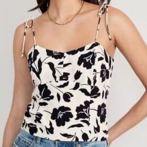 Old Navy Women’s Cream Blue Floral Strappy Bustier Cami Sz XL NWT